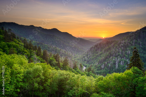 Sunset at the Newfound Gap in the Great Smoky Mountains © SeanPavonePhoto