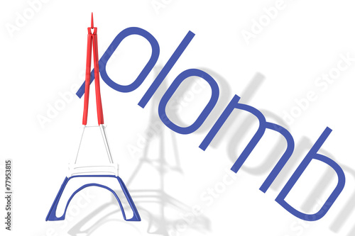 Bilde på lerret Torre Eiffel 3D con testo aplomb (equilibrio)