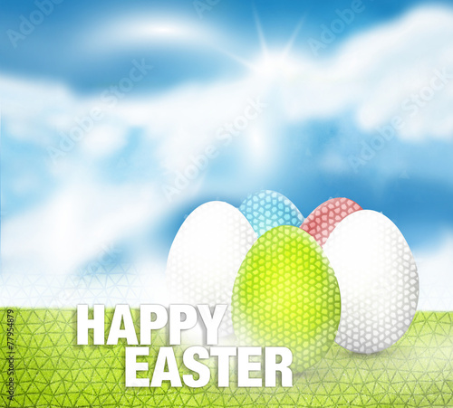 Easter sunny sky illustration