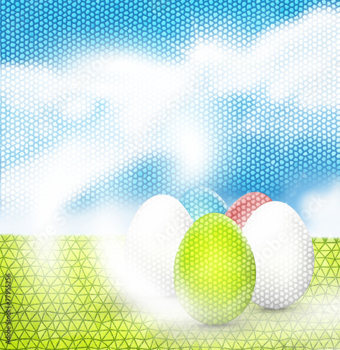 Easter sunny sky illustration