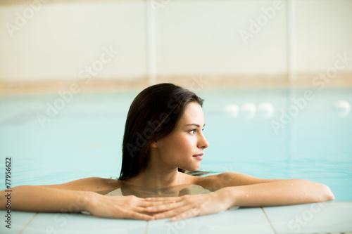 Young woman in the pool
