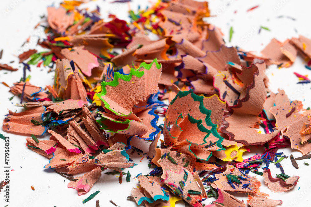 a handful of shavings from colored pencils a handful of shavings from colored pencils
