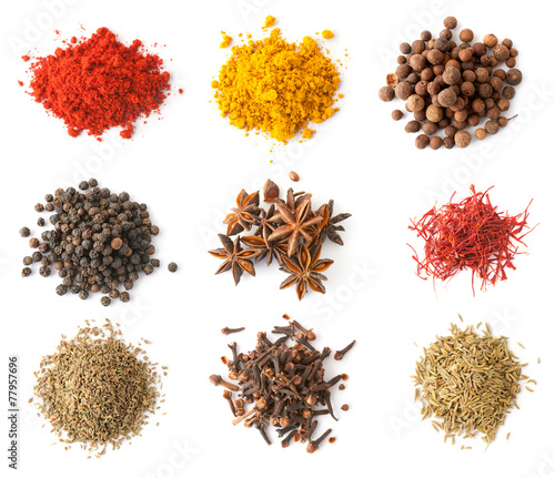 Spices set top view