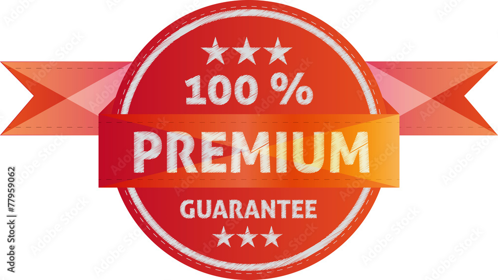 Obraz premium Button premium garantie vector sketch