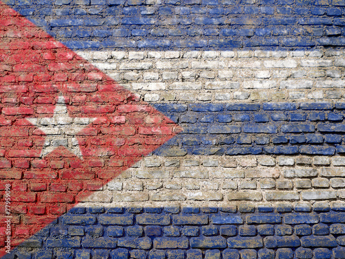 Cuban flag painted on wall #77959098