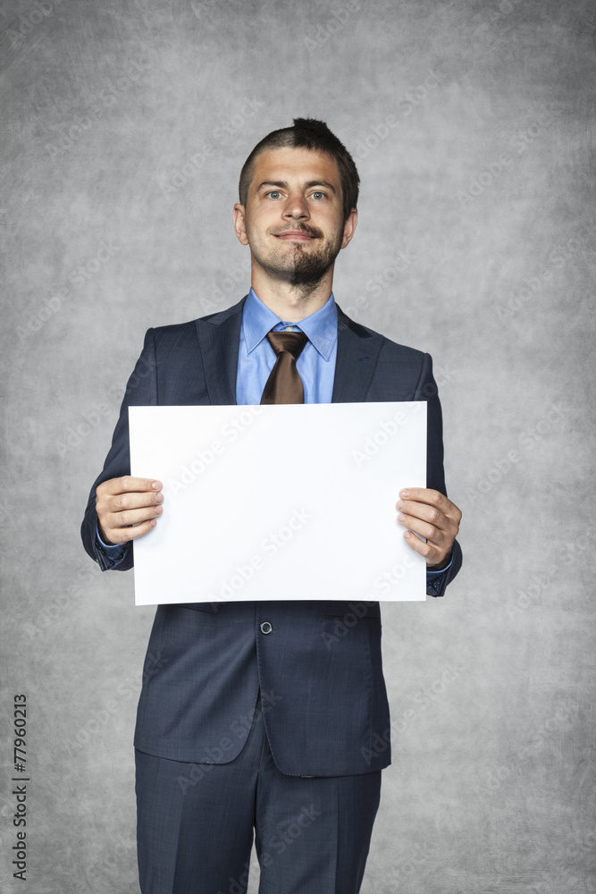 smiling businessman says, copy space for you smiling businessman says, copy space for you