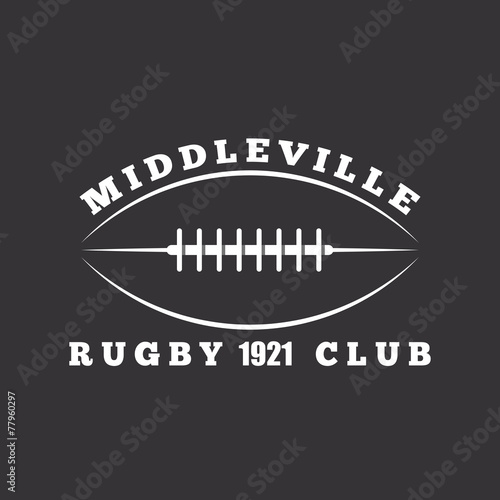 American football or rugby ball, club logo template