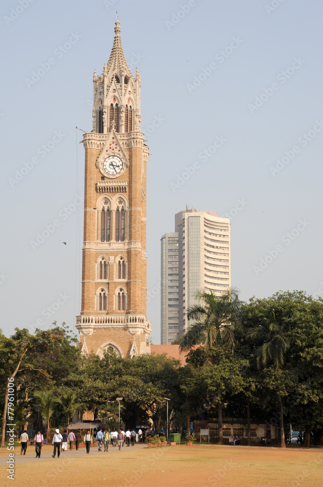 Fototapeta premium Rajabai Tower - historic clock tower, Bombay, India