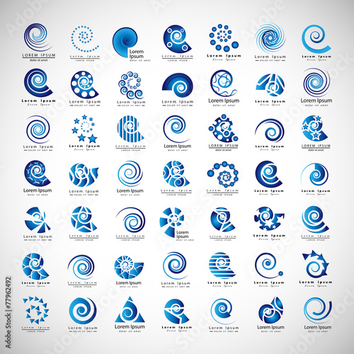 Unusual Spirals Set - Isolated On Gray Background - Vector Illustration, Graphic Design Editable For Your Design