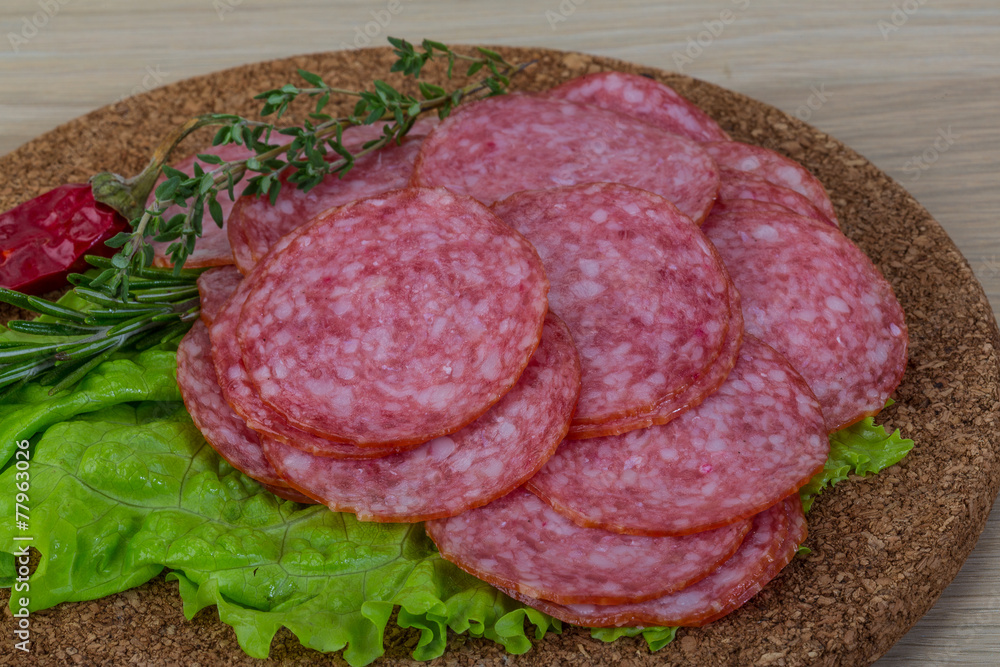 Sliced salami Sliced salami