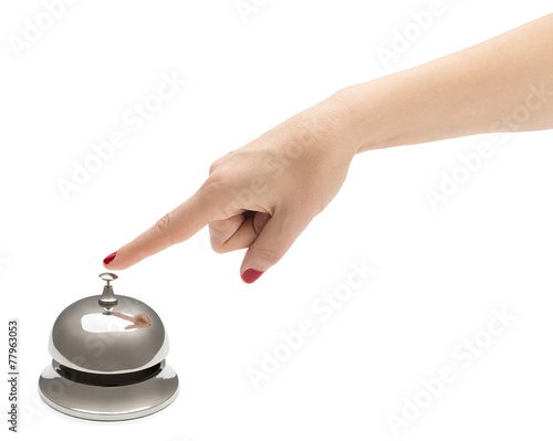 Female Finger Ringing Service Bell with Reflection