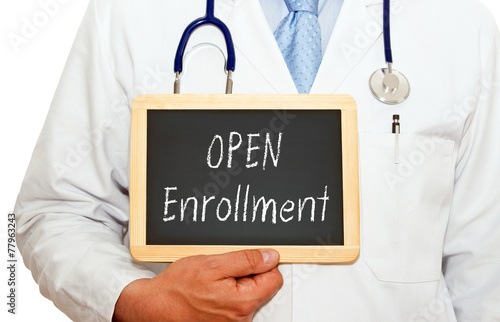Open Enrollment - Doctor with chalkboard photo