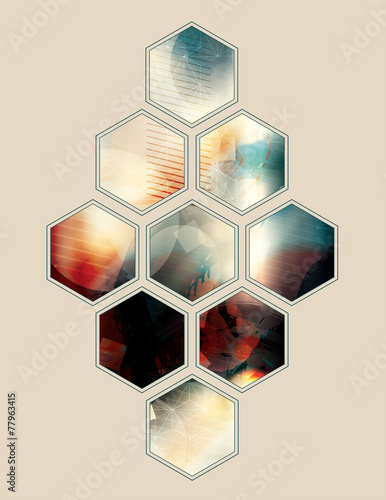 Polygon shape abstract grunge background design