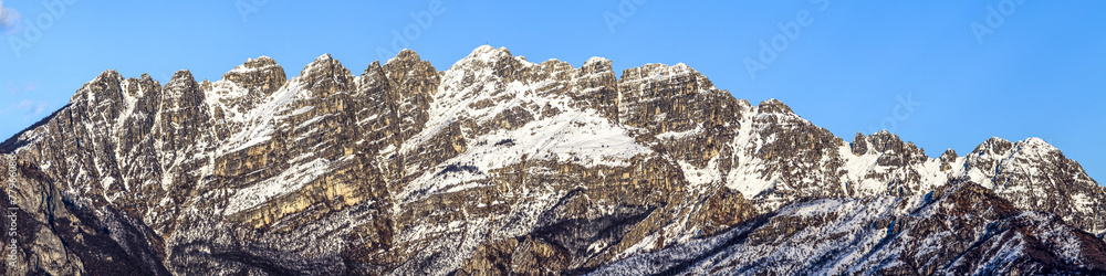 Naklejka premium Monte Resegone after a winter snowfall