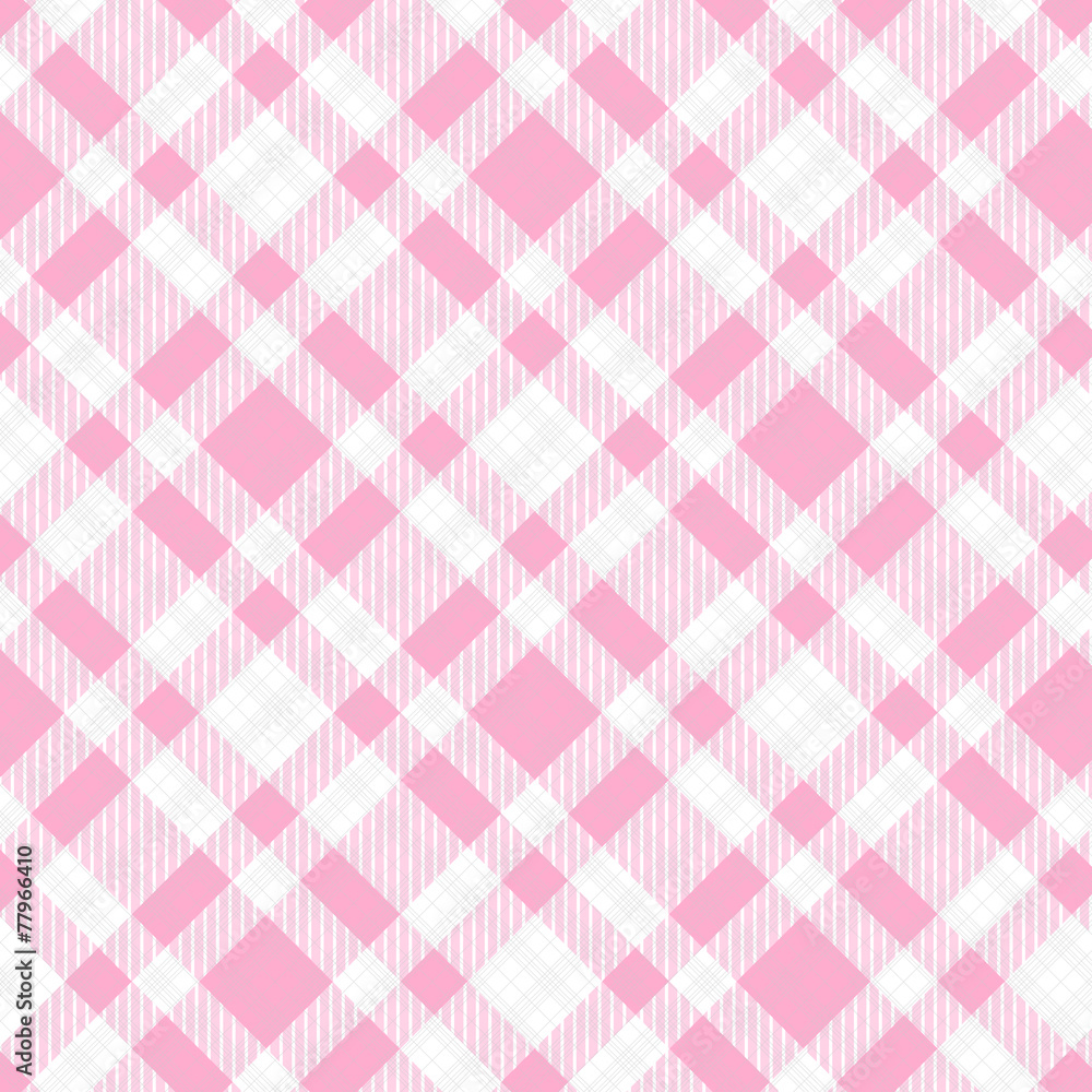 Fototapeta premium Rosa Karo Tischdecken Muster kariert Hintergrund