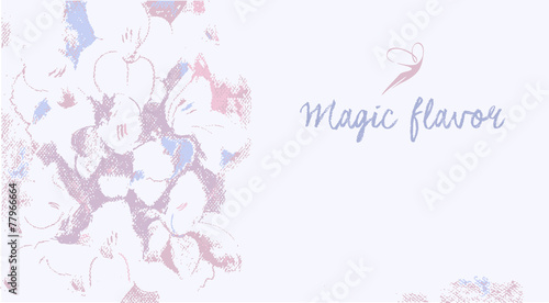 Vector background with the image of flowers in pastels. Magical