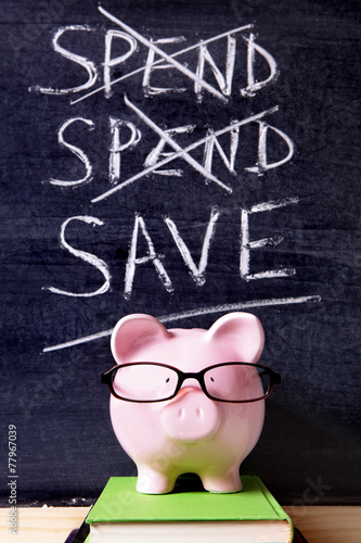 Piggy Bank with savings message