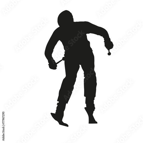 Skier vector silhouette