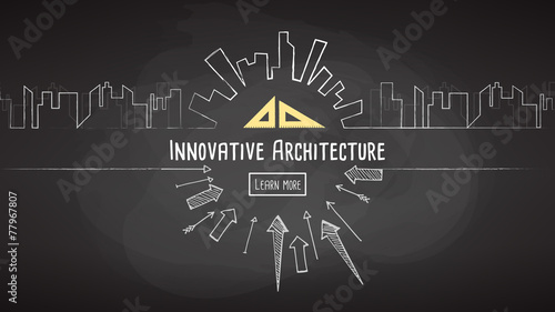 Innovative architecture hand drawn banner