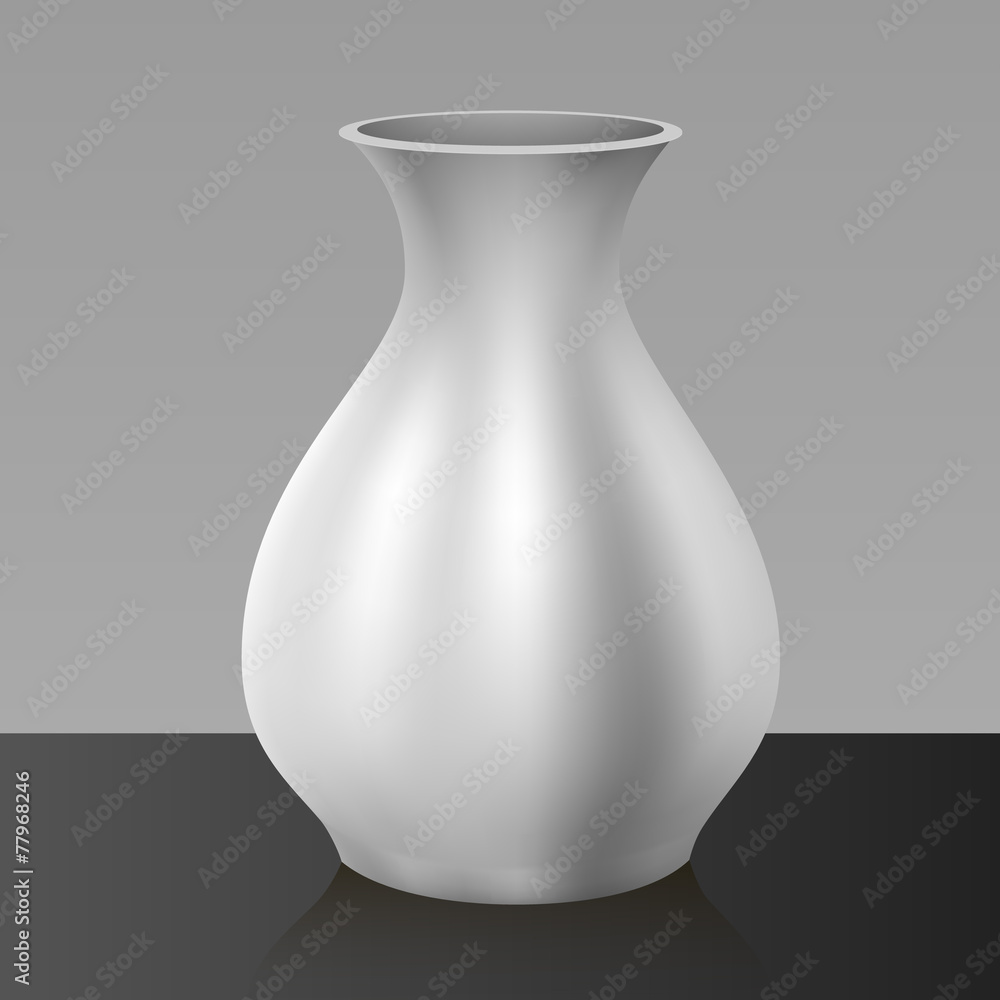 White vase, isolated on background White vase, isolated on background