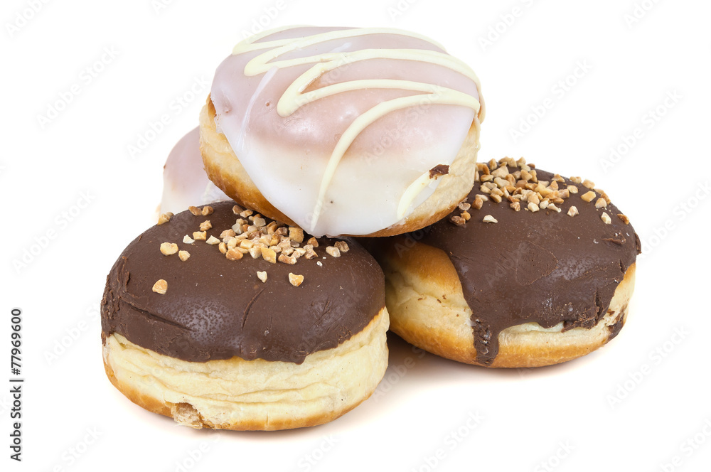 Glazed and chocolate donuts Glazed and chocolate donuts