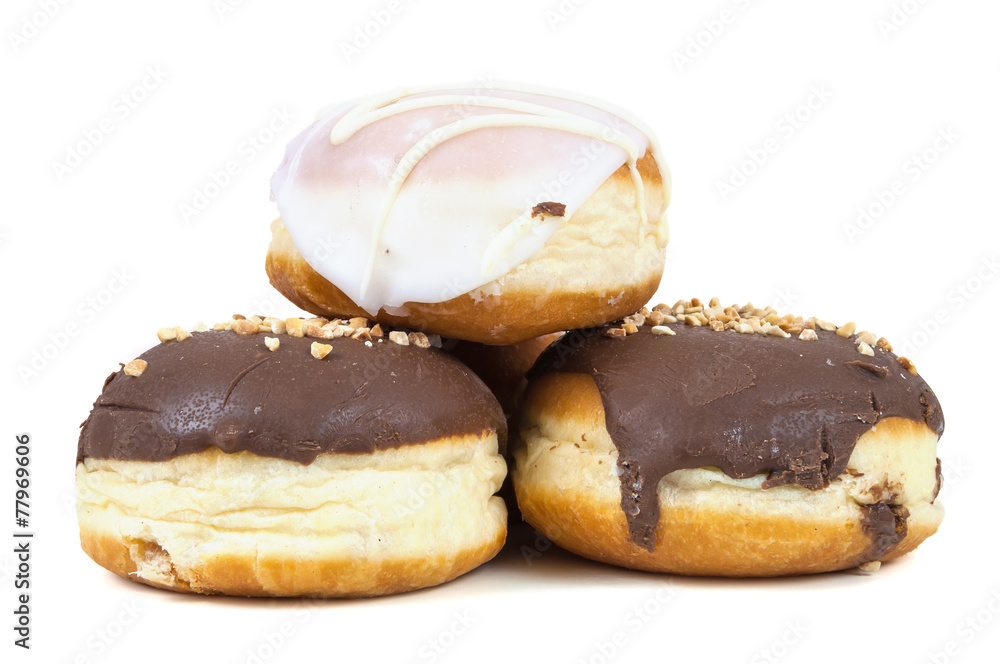 Glazed and chocolate donuts Glazed and chocolate donuts