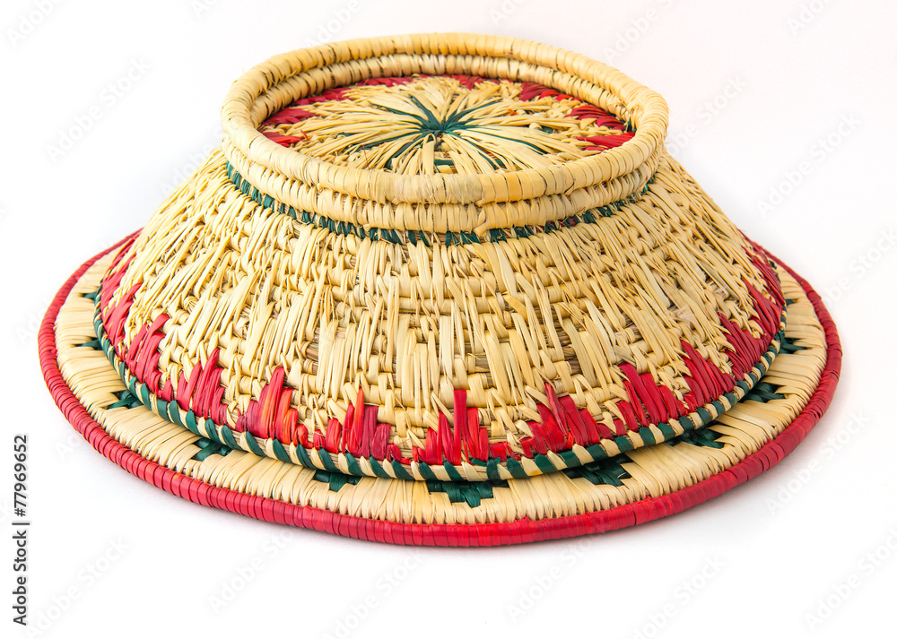 Foto wicker basket upside down isolated