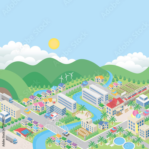 町並み　立体