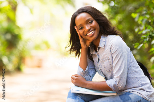 female african american university student outdoors