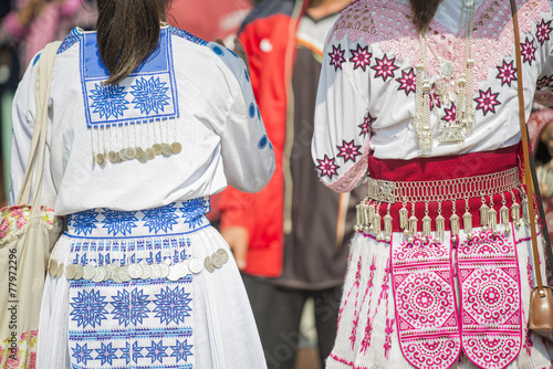 traditional clothes and silver jewelery of Muser hill tribe.