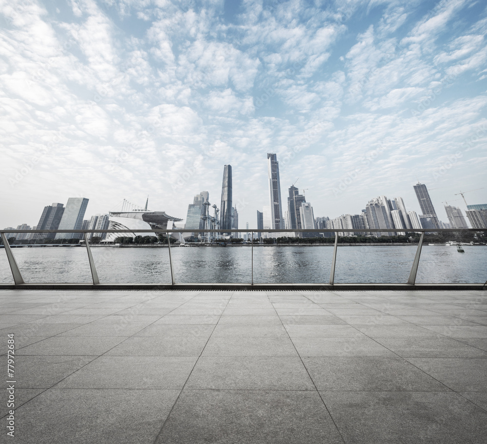 modern road with skyline and cityscape background modern road with skyline and cityscape background