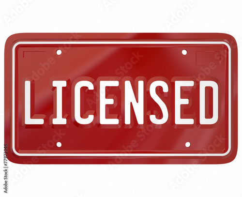 Licensed Word Plate Registered 3d Auto Vehicle Driver Licensing