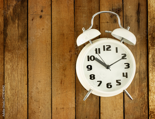 Wallpaper Mural Classic alarm clock on wooden Torontodigital.ca