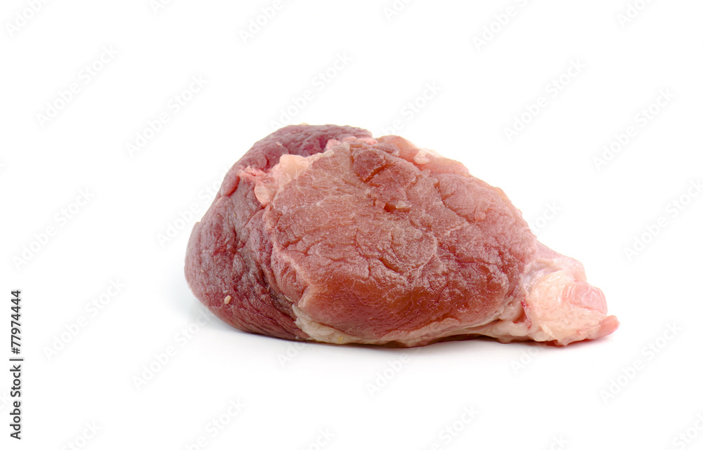 raw pork meat on a white background raw pork meat on a white background