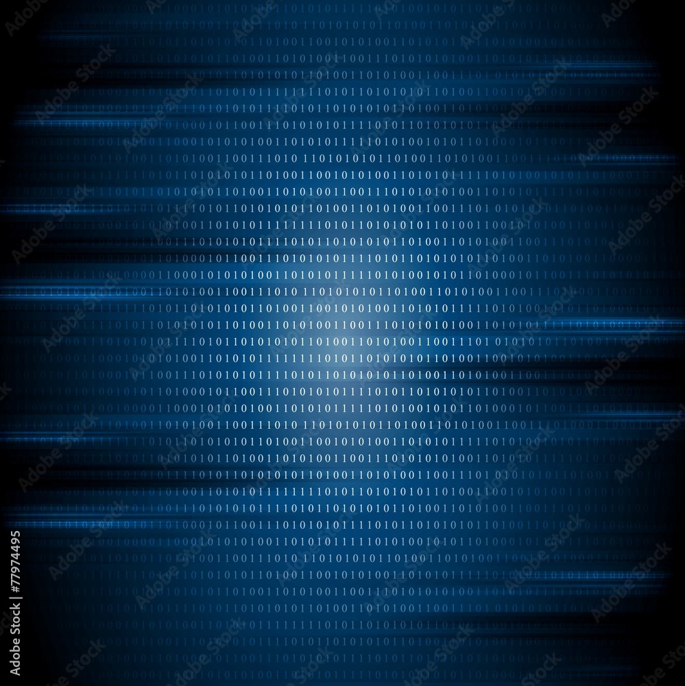 Dark blue binary code tech background Dark blue binary code tech background