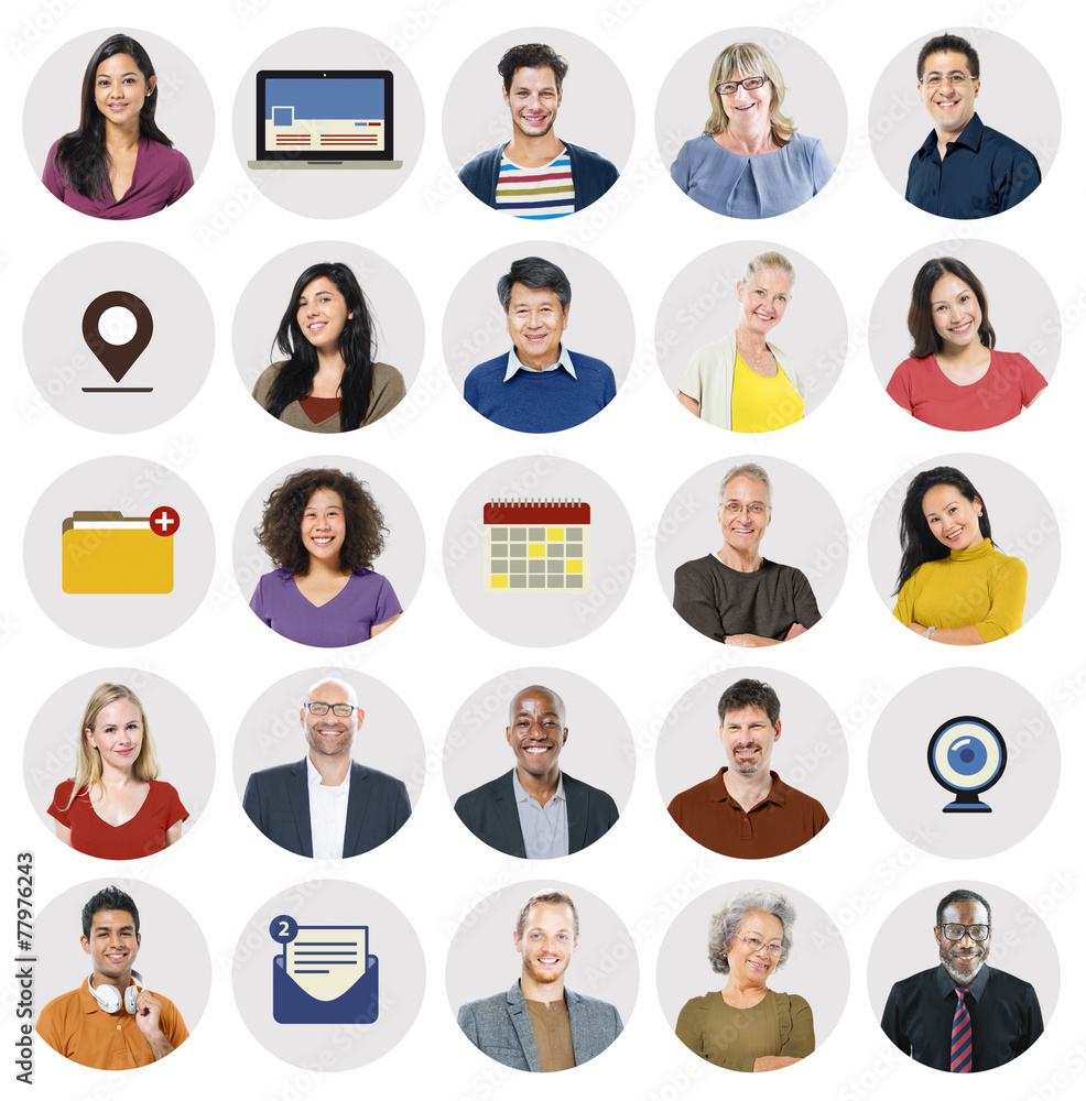 Diverse Multi Ethnic People Technology Media Concept Diverse Multi Ethnic People Technology Media Concept