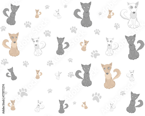 pets cartoon dog pattern vector photo