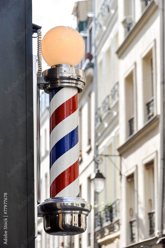 Naklejka premium Barber shop sign in Paris