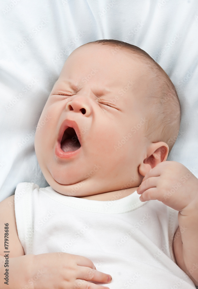 Newborn yawning
