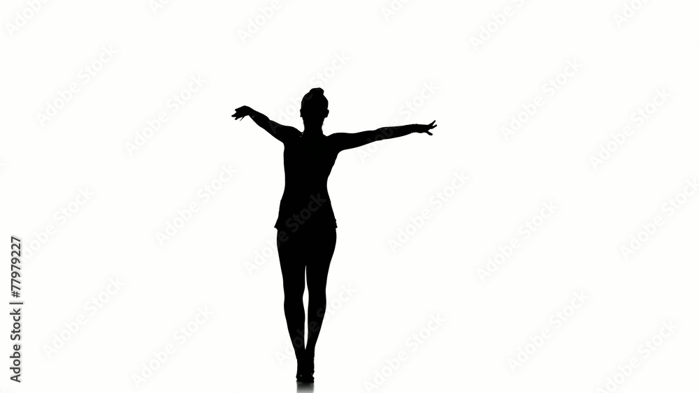 Sport beautiful girl jumping and doing professional exercises Sport beautiful girl jumping and doing professional exercises