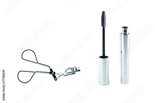 Eyelash curler and mascara photo