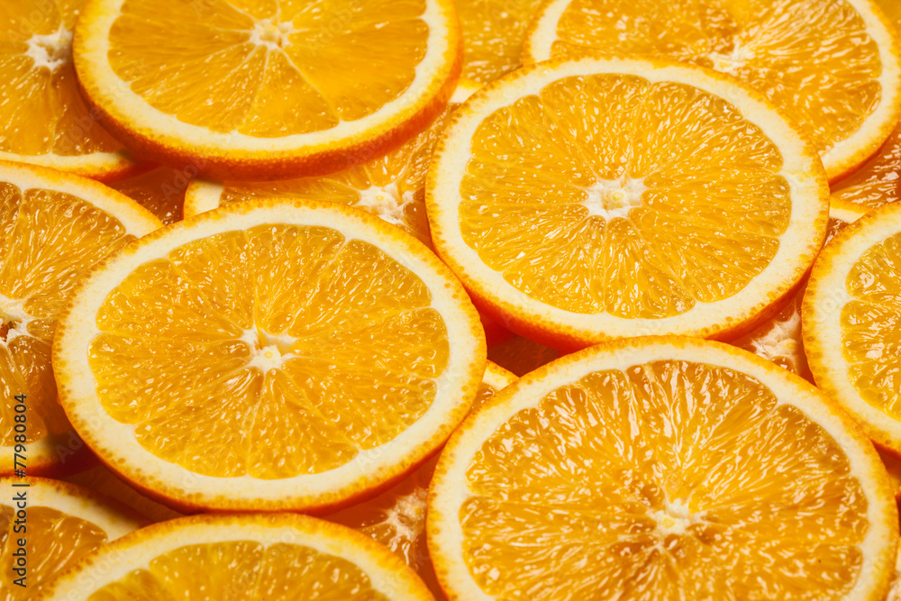 Fototapeta premium Colorful orange fruit slices