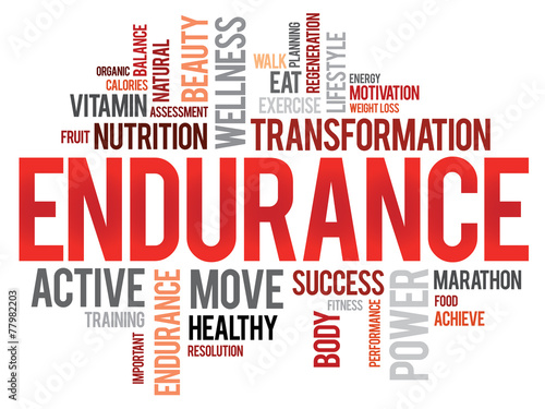 ENDURANCE word cloud, fitness, sport, health concept