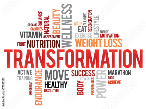 TRANSFORMATION word cloud, fitness, sport, health concept #77982221