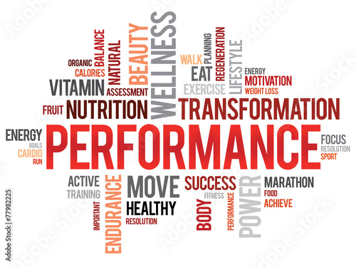 PERFORMANCE word cloud, fitness, sport, health concept