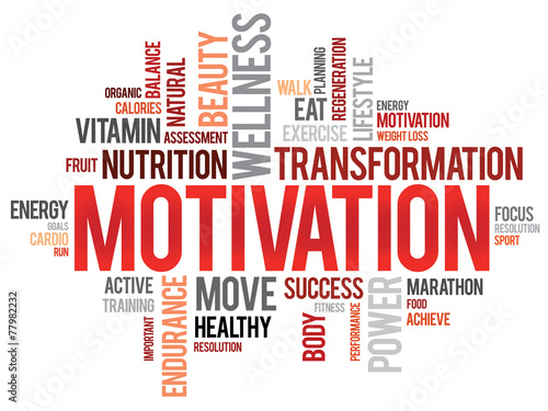 MOTIVATION word cloud, fitness, sport, health concept
