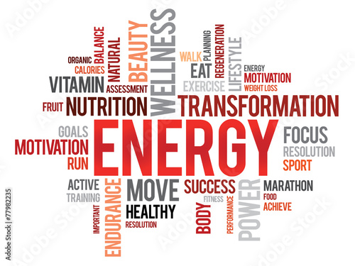 ENERGY word cloud, fitness, sport, health concept #77982235