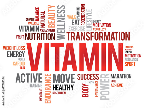 VITAMIN word cloud, fitness, sport, health concept