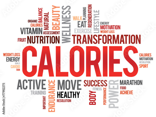 CALORIES word cloud, fitness, sport, health concept