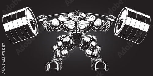 Bodybuilder with a barbell